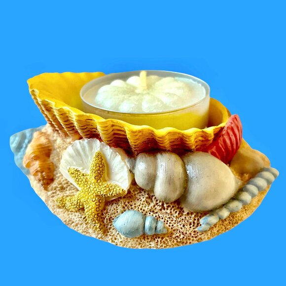 Set of 3 Tealight Candle Holders Sand Castle + Sea Shell + Bucket New - Picture 11 of 14